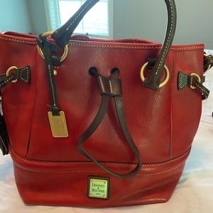 Vintage red Downey & Bourke drawstring purse